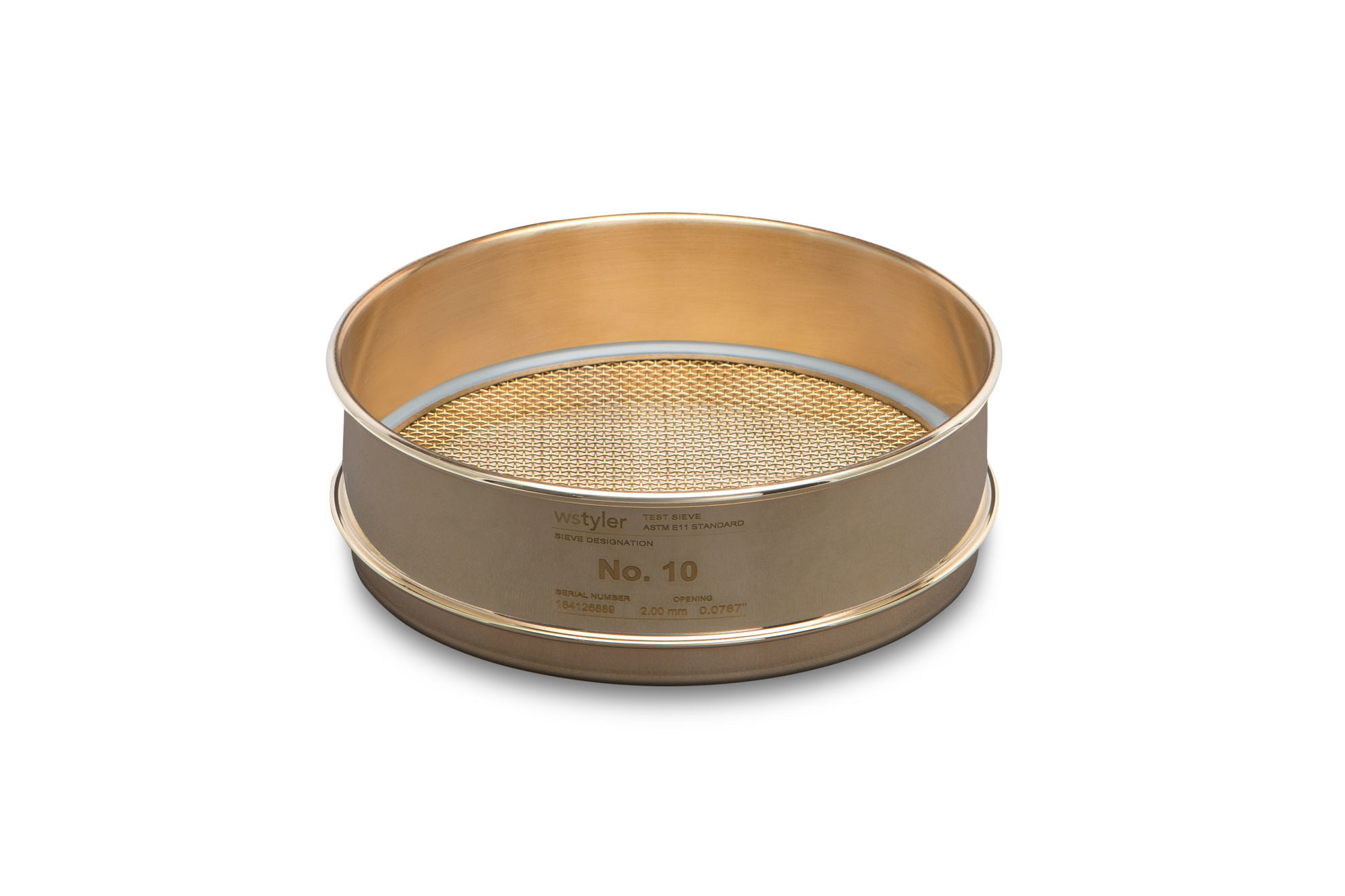 Picture of WS Tyler 8" Diameter Brass Frame/Brass Cloth Test Sieves